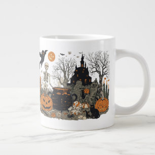 Caneca De Café Grande Design do Spookeen Vintage - Fantasma, Abóbora