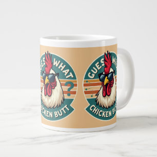 Caneca De Café Grande Design engraçado de galinha retrô com piada
