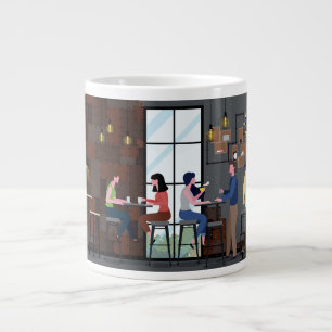 Caneca De Café Grande Design Envolvente de Café Fofo