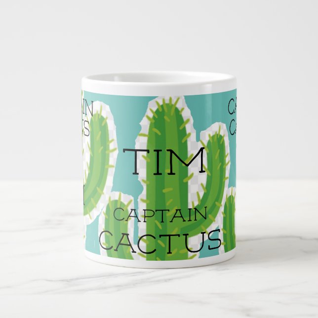 Caneca De Café Grande Design Especial "Capitão Cactus" Jumbo (Frente)