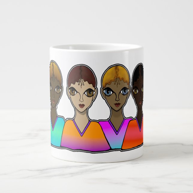 Caneca De Café Grande Design feminino (Frente)