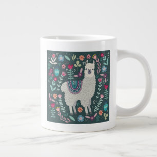 Caneca De Café Grande Design Floral de Llama