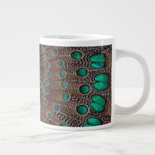 Caneca De Café Grande Design Fractal de Pheasant Feather