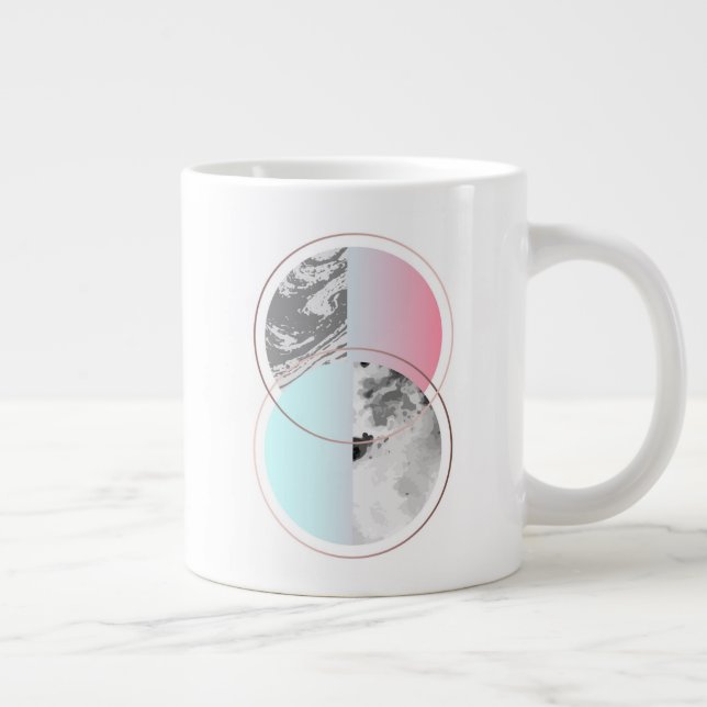 Caneca De Café Grande Design Geométrico Marble Scandi (Direita)