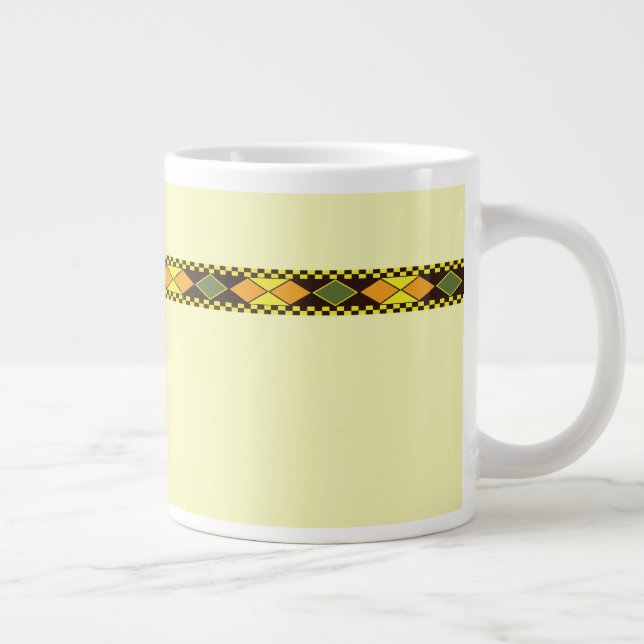 Caneca De Café Grande Design Liso Laranja Amarelo (Direita)
