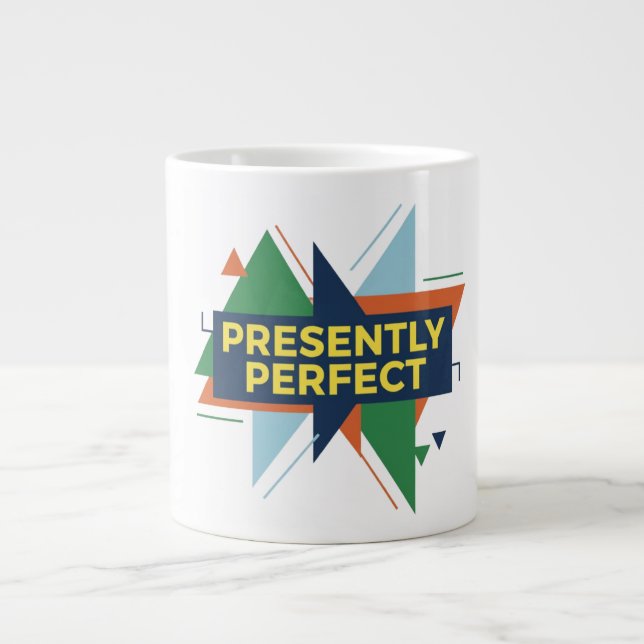 Caneca De Café Grande Design Moderno Abstrato Perfeitamente Presente (Frente)
