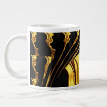 Design Monocromático Preto Ouro Líquido Turbilhão