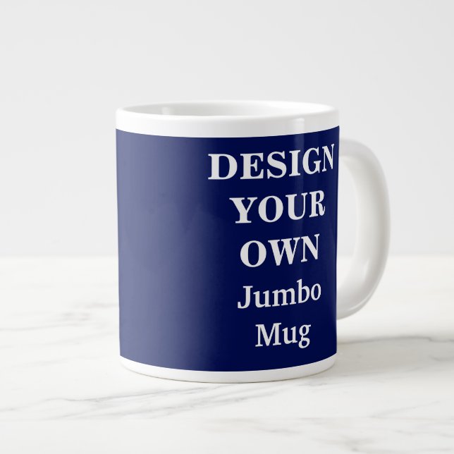 Caneca De Café Grande Design seu próprio Jumbo Mug - Azul (Frente Esquerda)