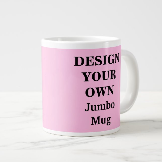 Caneca De Café Grande Design seu próprio Jumbo Mug - Rosa claro (Frente Esquerda)