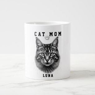 Caneca De Café Grande Design Simples Fofo Mamãe de Gato Preto Amante de 