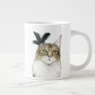 Caneca De Café Grande Desligar Cat  Adorados Com Penas