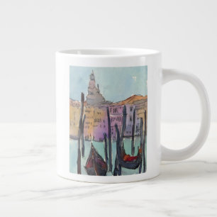 Caneca De Café Grande Destinos  Duas Gondolas em Veneza Sketch
