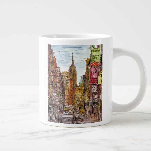 Caneca De Café Grande Destinos | Nova Iorque Vista de Pequena Itália (Direita)