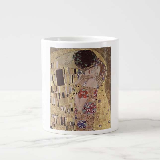 Caneca De Café Grande Detalhe do Beijo - Gustav Klimt (Frente)