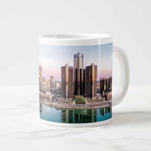 Caneca De Café Grande Detroit Skyline em Dawn Jumbo Mug
