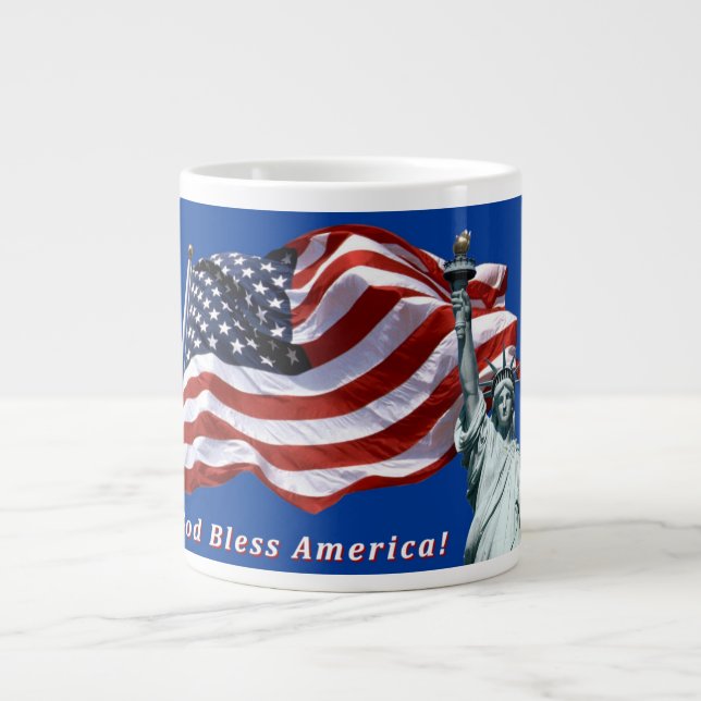 Caneca De Café Grande Deus abençoe America Mug (Frente)