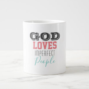 Caneca De Café Grande Deus ama pessoas gigante coqueiro imperfeito