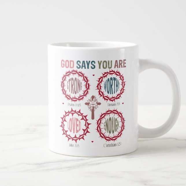 Caneca De Café Grande Deus Diz Que Você É (Direita)