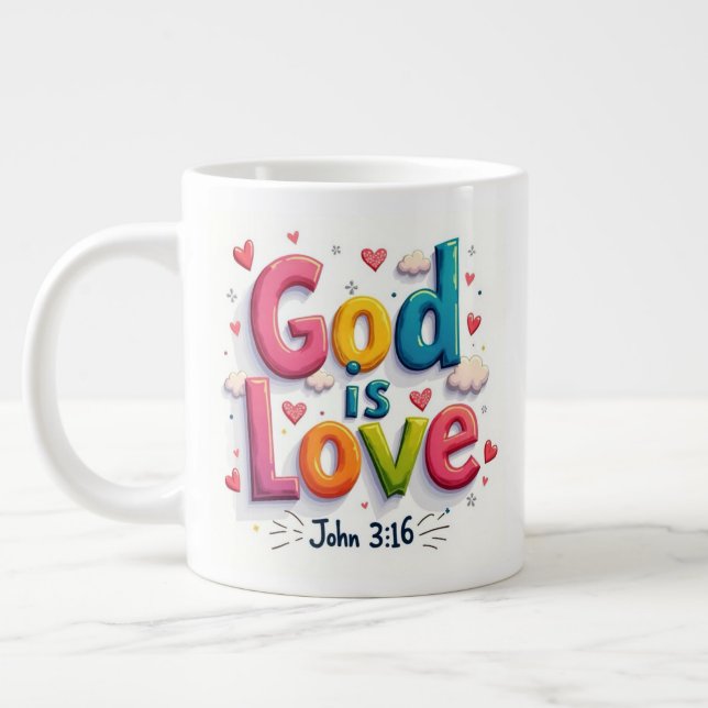 Caneca De Café Grande Deus é amor (Esquerda)