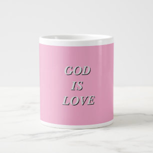 Caneca De Café Grande DEUS É AMOR Rosa Maciço