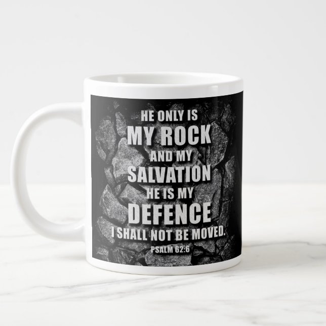 Caneca De Café Grande DEUS Minha Rock & Salvation - Christian Faith Vers (Esquerda)