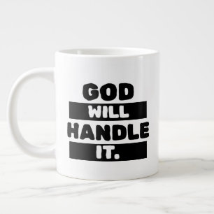 Caneca De Café Grande Deus Vai Resolver. Presente Pastor Cristão Igrej