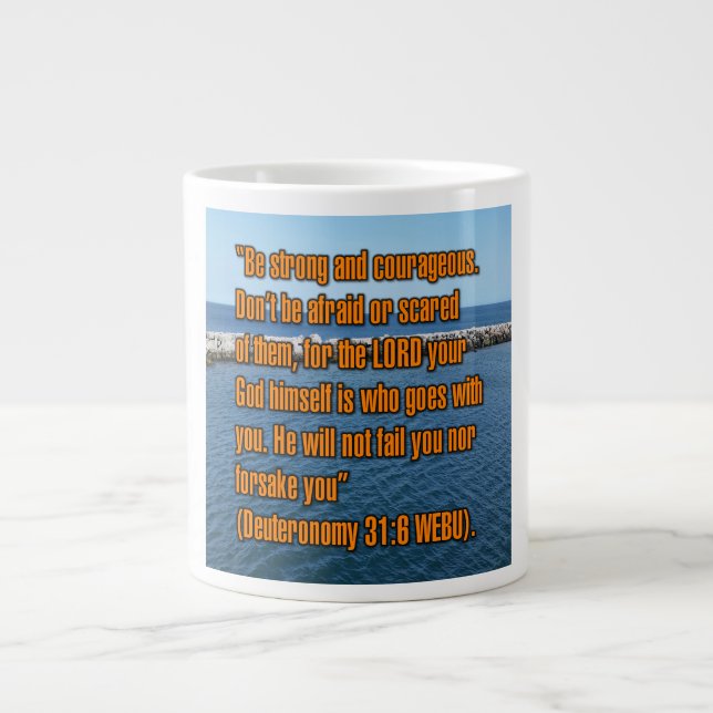 Caneca De Café Grande Deuteronômio 31:6 WEBU Mug (Frente)