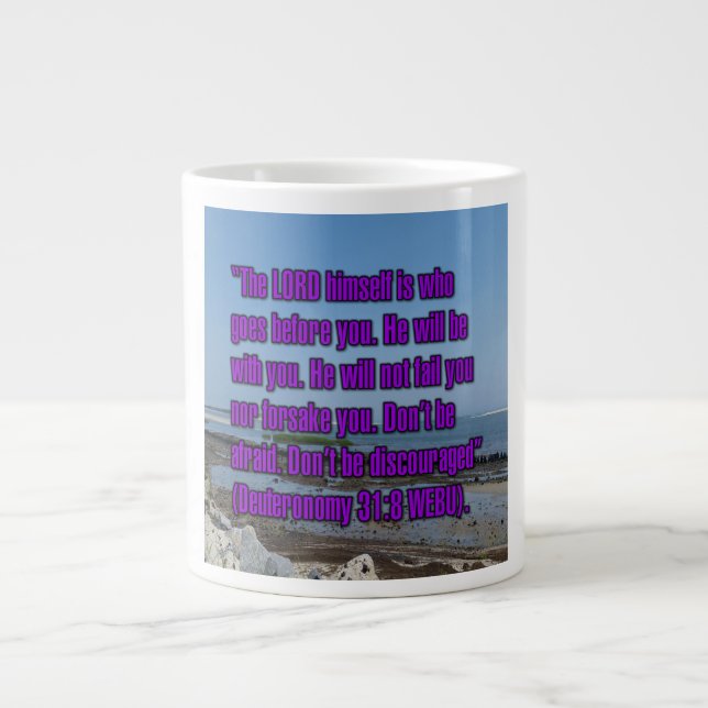 Caneca De Café Grande Deuteronômio 31:8 WEBU Mug (Frente)