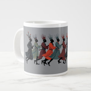 Caneca De Café Grande Dez Senhores Saltando Recorte Estêncil-Style 1