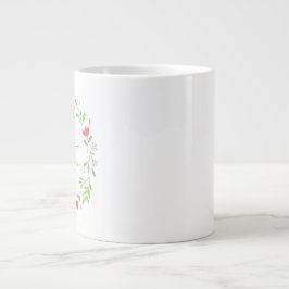 Caneca De Café Grande Dia das mães floral verde super mãe