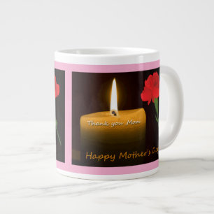 Caneca De Café Grande Dia das Mães Rosa Vermelha