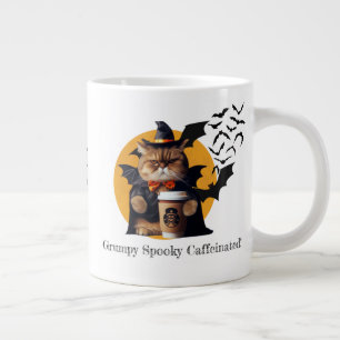 Caneca De Café Grande Dia de as Bruxas engraçado "Grumpy, Spooky, Caffei