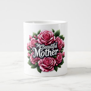 Caneca De Café Grande Dia de as mães Palavras "Minha Mãe Bonita"
