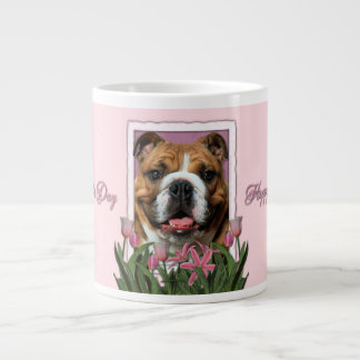 Caneca De Café Grande Dia de as mães - Tulipas cor-de-rosa - Bulldog