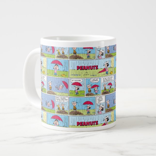 Caneca De Café Grande Dia De Chuva No Jogo Do Beisebol (Frente Esquerda)