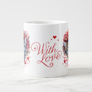 Caneca De Café Grande Dia de os namorados Cat Mug