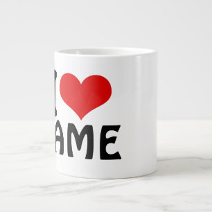 Caneca De Café Grande Dia de os namorados personalizável que amo persona