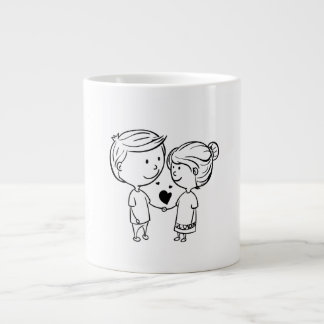 Caneca De Café Grande Dia de os namorados Romântico Clipart Mug
