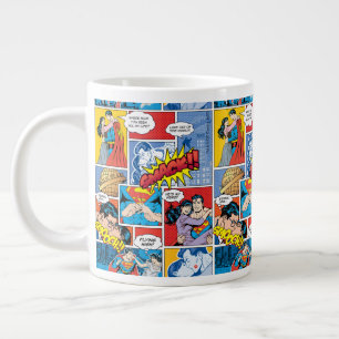 Caneca De Café Grande Dia de os namorados Superman  Colagem de livros em