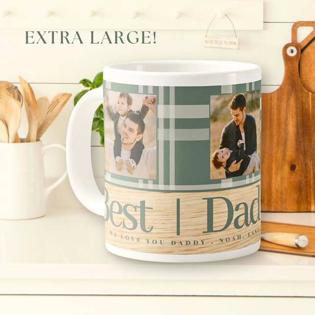 Caneca De Café Grande Dia de os pais de Fotografia da Madeira de Xadrez  (Criador carregado)