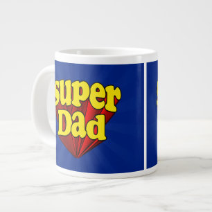 Caneca De Café Grande Dia de os pais Super Pai, Super-herói Vermelho/Am