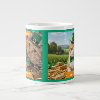 Caneca De Café Grande Dia de São Patrício para Amantes de Humor de Gato