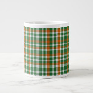 Caneca De Café Grande Dia de São Patrick Irlanda Bandeira colorido gingh