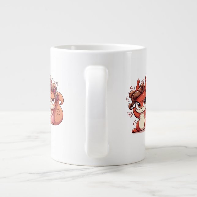 Caneca De Café Grande Dia do Cabelo de Esquilo Glamoroso (Traseira)