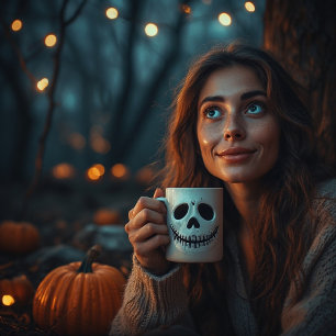 Caneca De Café Grande Dia do Crânio Morto Enfrentado Perto