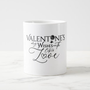 Caneca De Café Grande dia dos namorados lettering minimalista