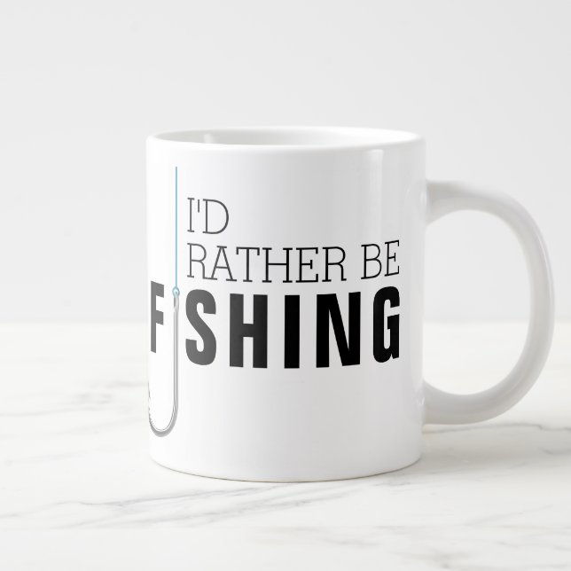 Caneca De Café Grande Dia dos Pais Eu Preferiria Estar Pescando (Direita)