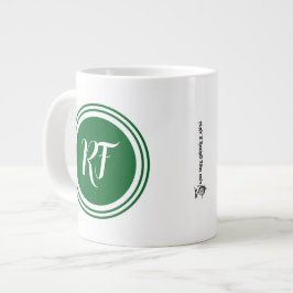 Caneca De Café Grande Dia dos Pais Golfe Pai Verde Rótulo Círculo Monogr