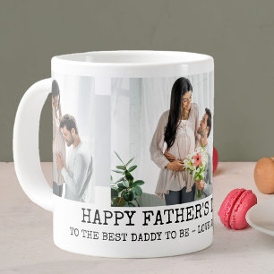 Caneca De Café Grande Dia dos Pais Papai para Ser 3 Foto Cinza