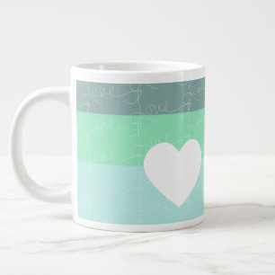 Caneca De Café Grande Dias de os namorados Com Amor Feio Azul Verde